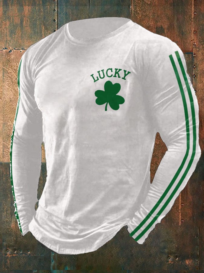 Men's Retro Lucky Saint Patrick'S Day Print T-Shirt