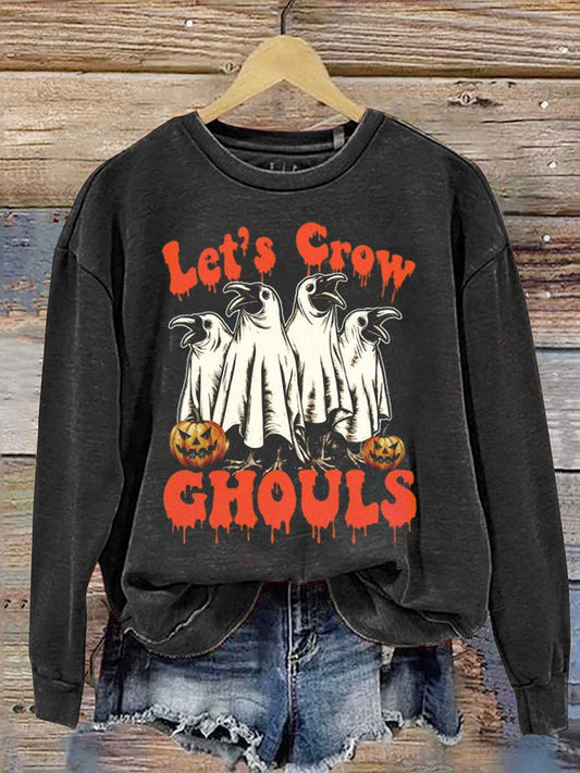 Let's Go Ghouls Halloween  Art Print Casual  Sweatshirt