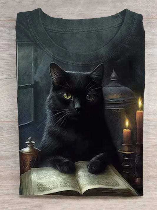 Unisex Black Cat Halloween T-Shirt