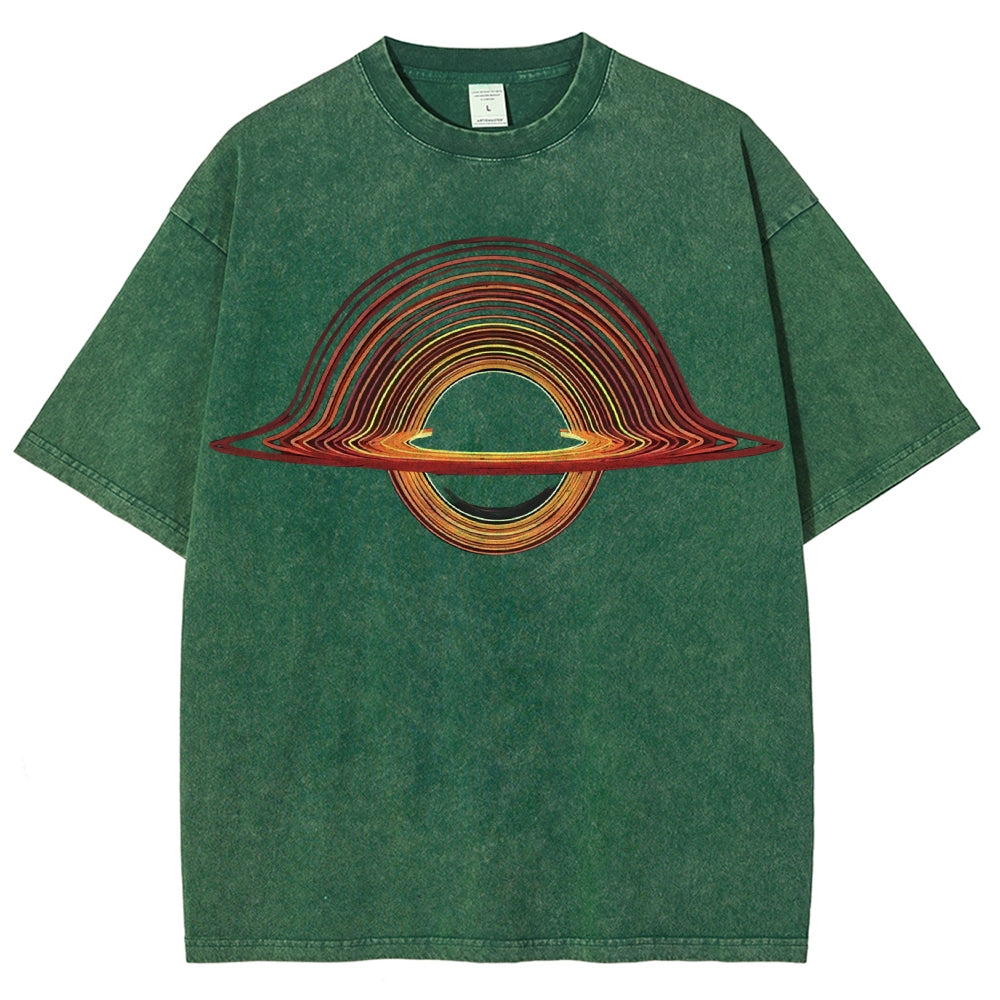 Unisex Planet Aperture Printed Washed Tee