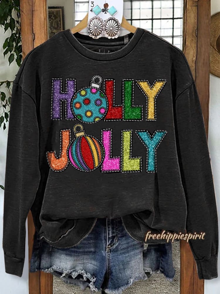 Christmas Print Casual Sweatshirt