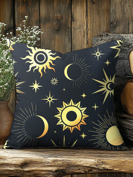 Sun Star Moon Art Print Casual Pillow