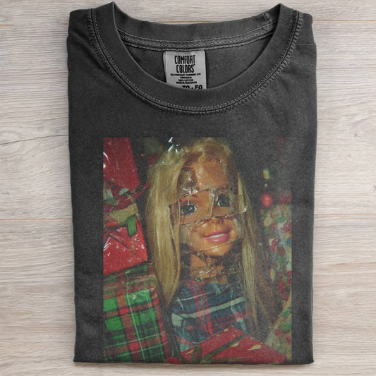 CHRISTMAS GIFT BARBIECORE RIPPED T-SHIRT