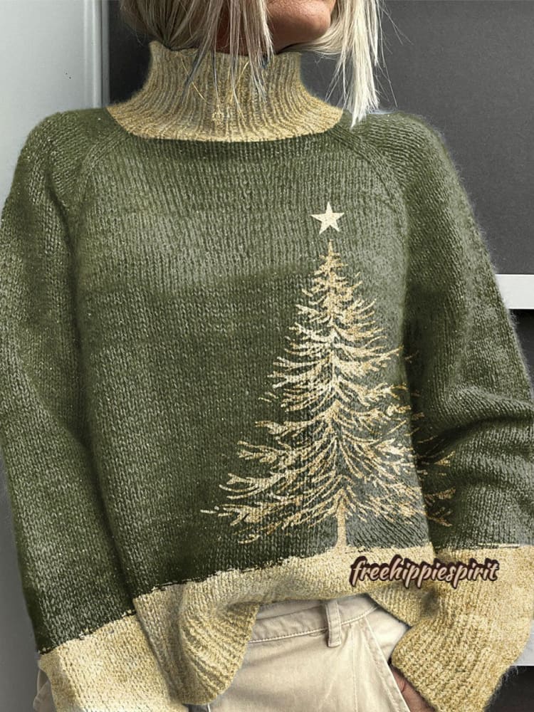 Vintage Christmas Print Casual  Sweatshirt