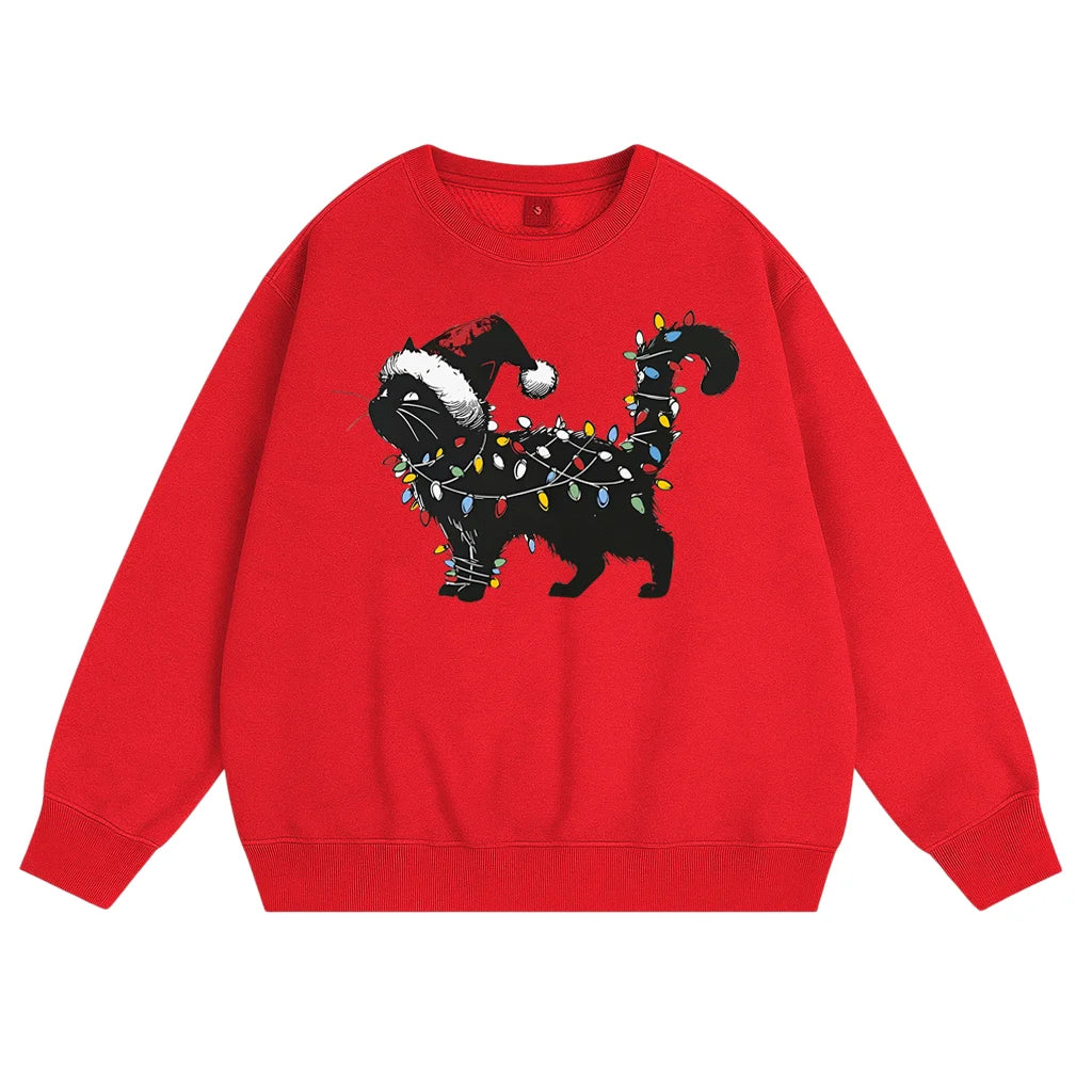 Cute Cat Christmas 100% Cotton Sweatshirt