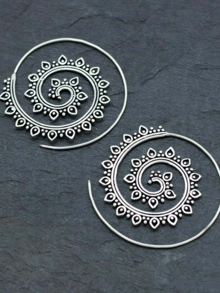 Vintage Mandala Inspired Spiral Earrings