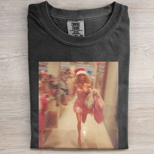 BARBIECORE RUNNING WITH A GUN VINTAGE TEE
