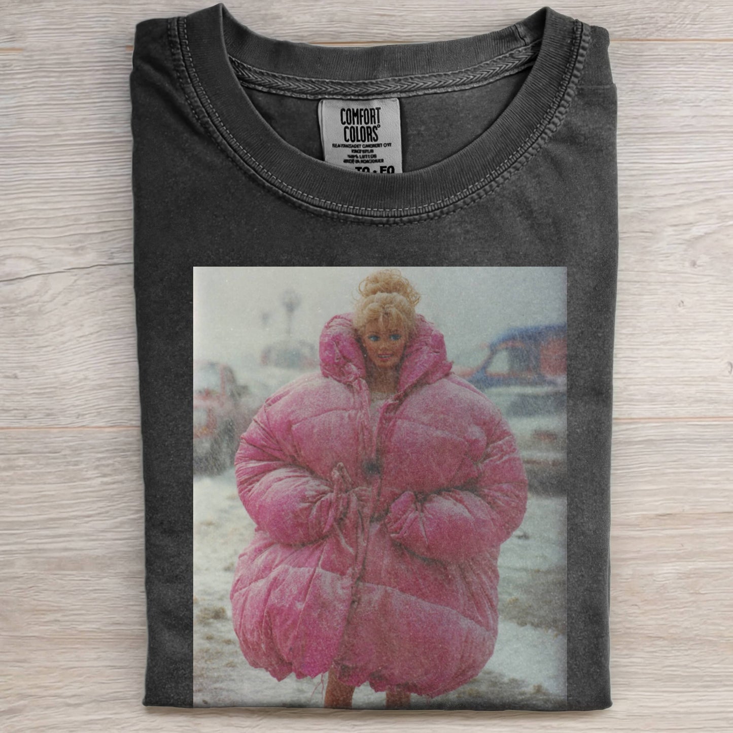 PINK DOWN JACKET BARBIECORE TEE