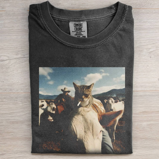 CAT ON A MISSION TEE