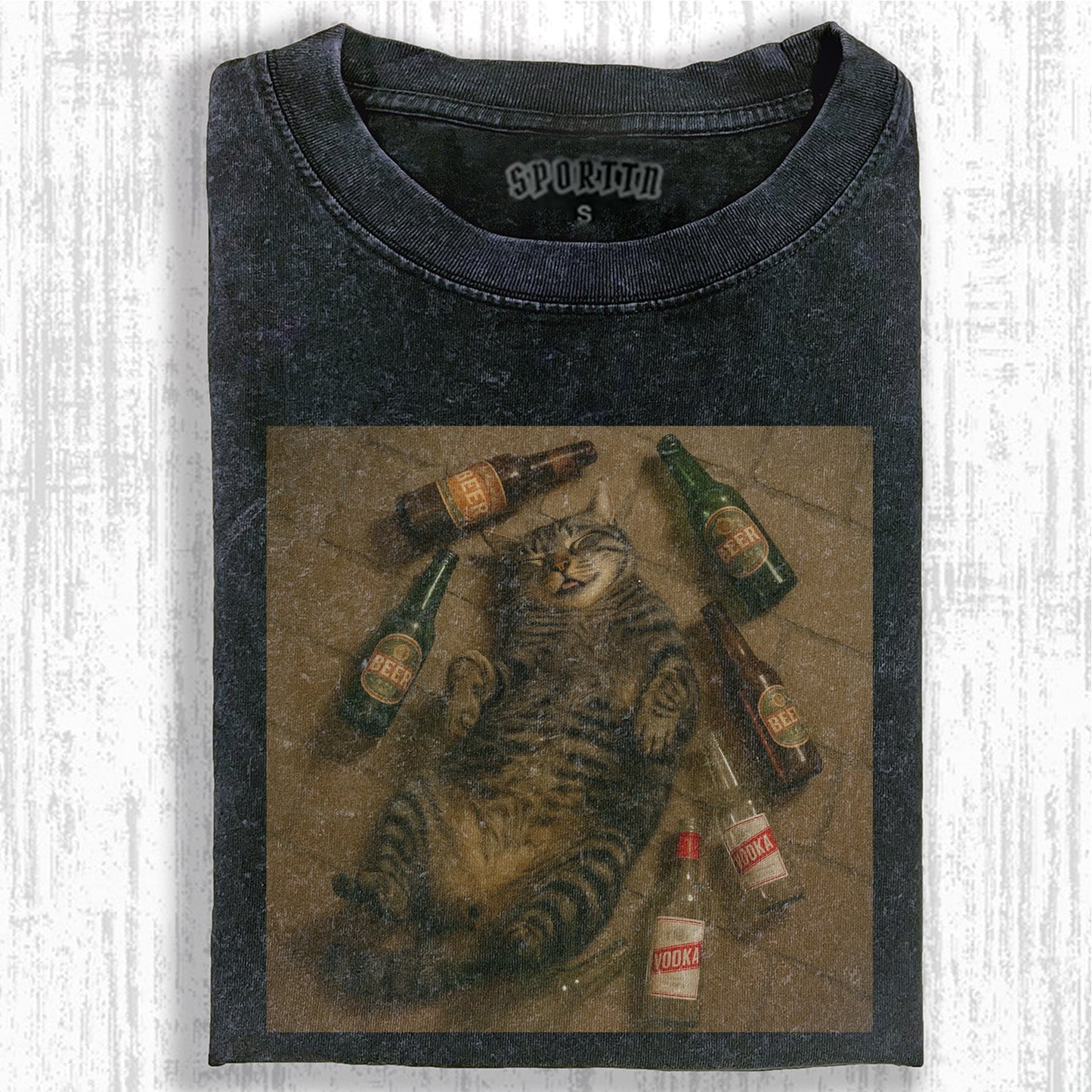 WACKY HANGOVER CAT T-SHIRT