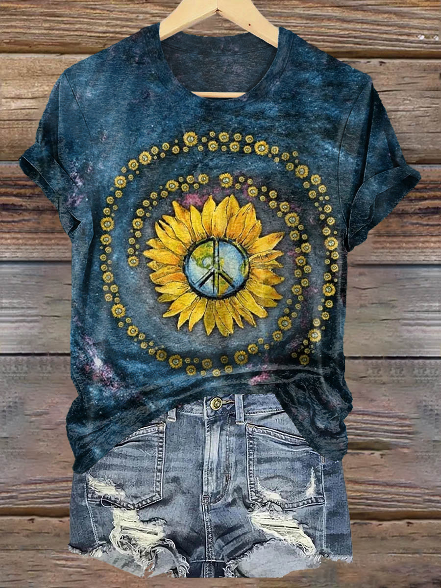 Hippie Tie Dye Art Print Casaul Short Sleeve T-shirt