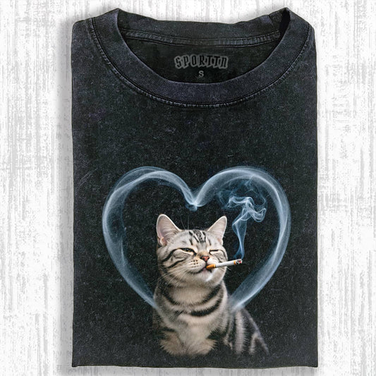 SMOKING CAT MEME T-SHIRT