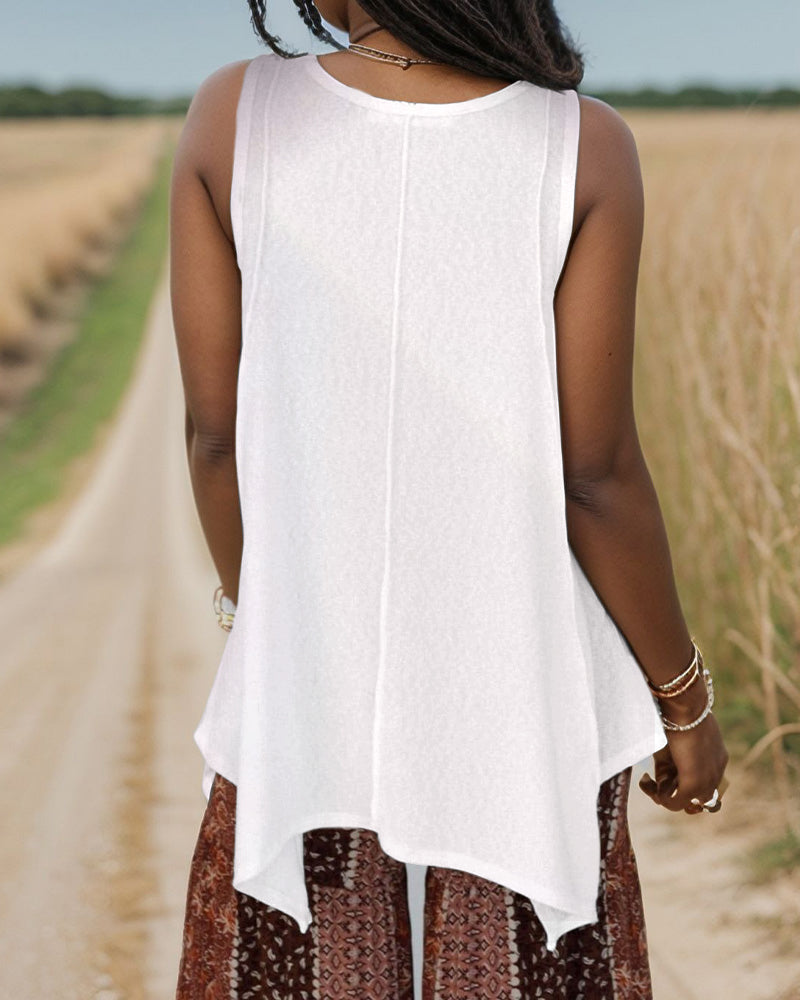 Black Girl Magic V-neck Irregular Long Vest