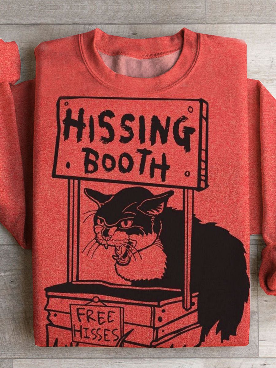 Funny Cat Print Casual Sweatshirt