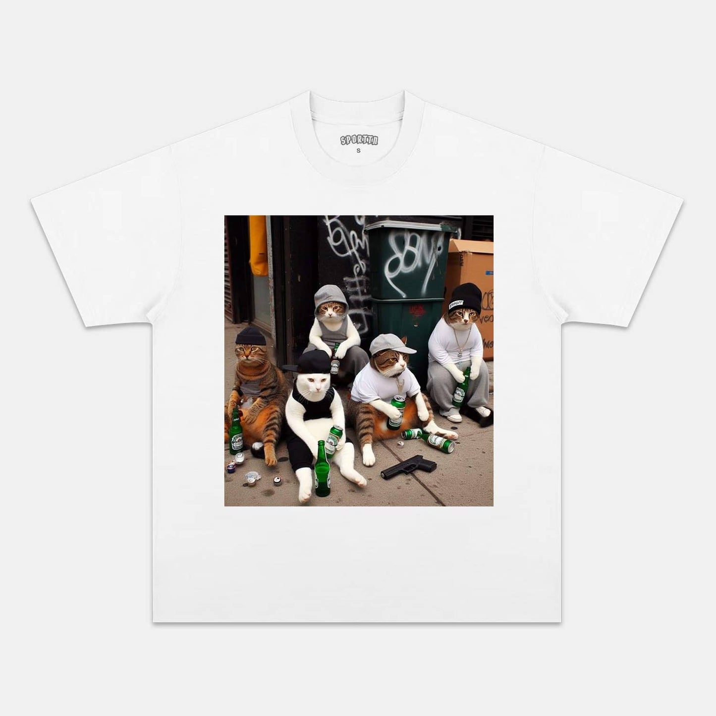 WACKY CAT TEE. 7.3
