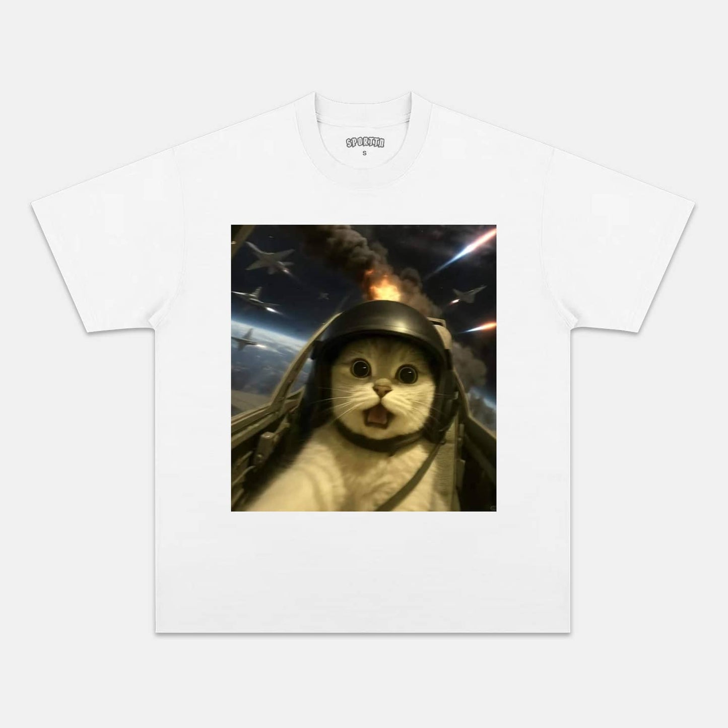 WACKY CAT TEE. 7.3