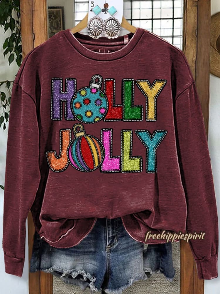 Christmas Print Casual Sweatshirt