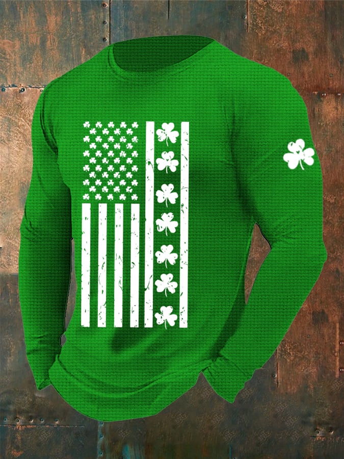 Men's St. Patrick's Day Print Waffle T-shirt