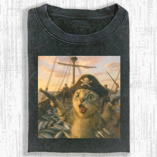 WACKY CAT TEE. 7.5