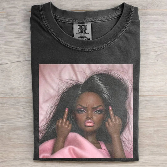 MOOD DOLL GIRL FUNNY FACE MEME TEE