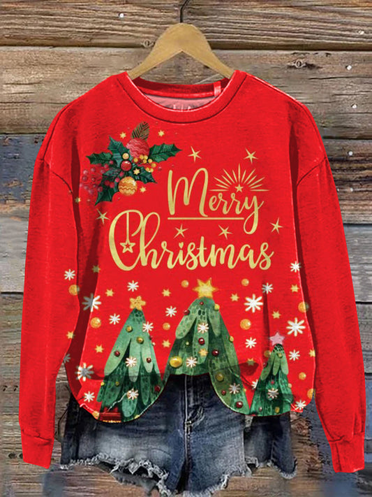 Merry Christmas Art Print Casual  Sweatshirt