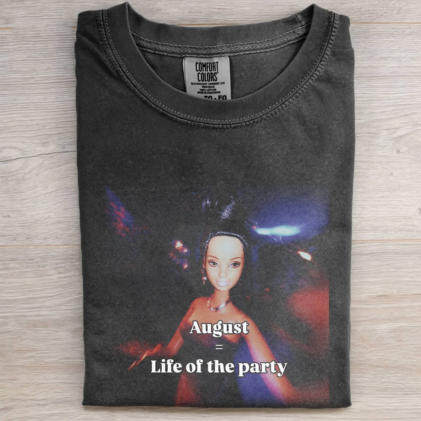 DOLL FACE MEME AUGUST PARTY VIBE TEE