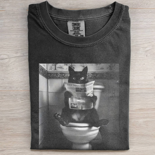 BLACK CAT TOILET T-SHIRT