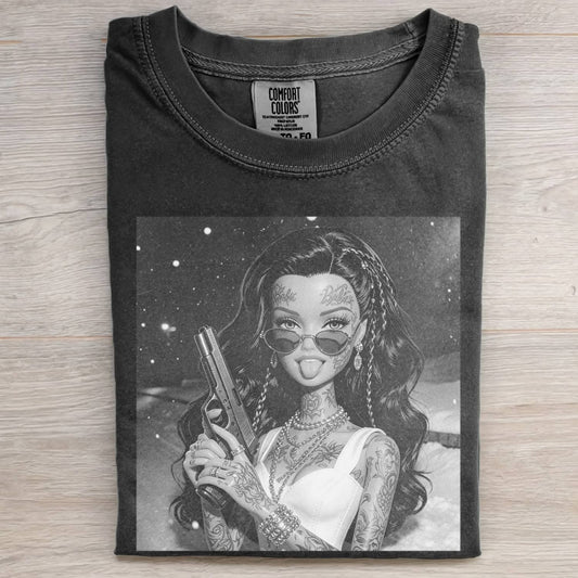 GANGSTER GRIL DOLL FUNNY MEME TEE