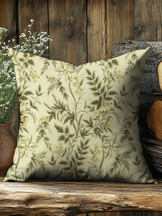 Vintage Botanical Floral Print Pillow