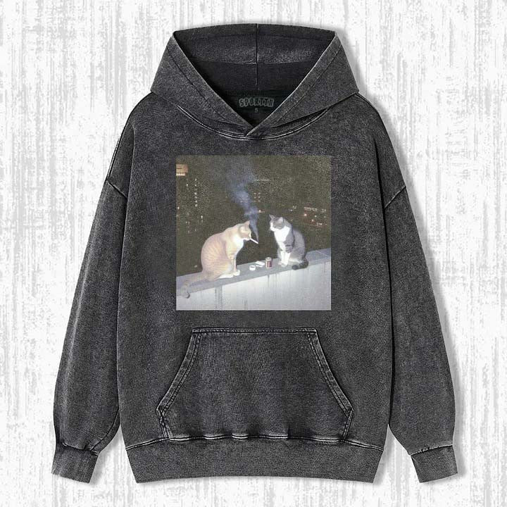 SMOKING CAT SWEATSHIRTS & HOODIES