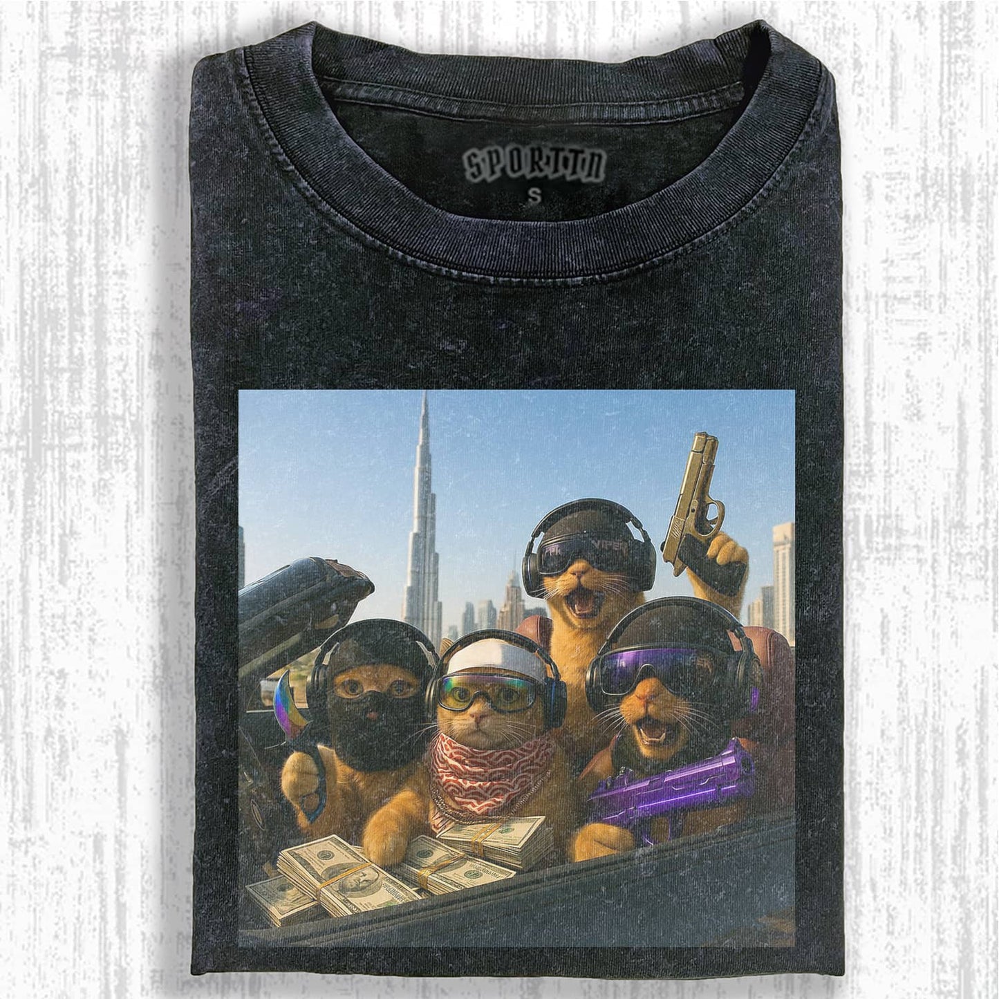 WACKY CAT MEME T-SHIRT