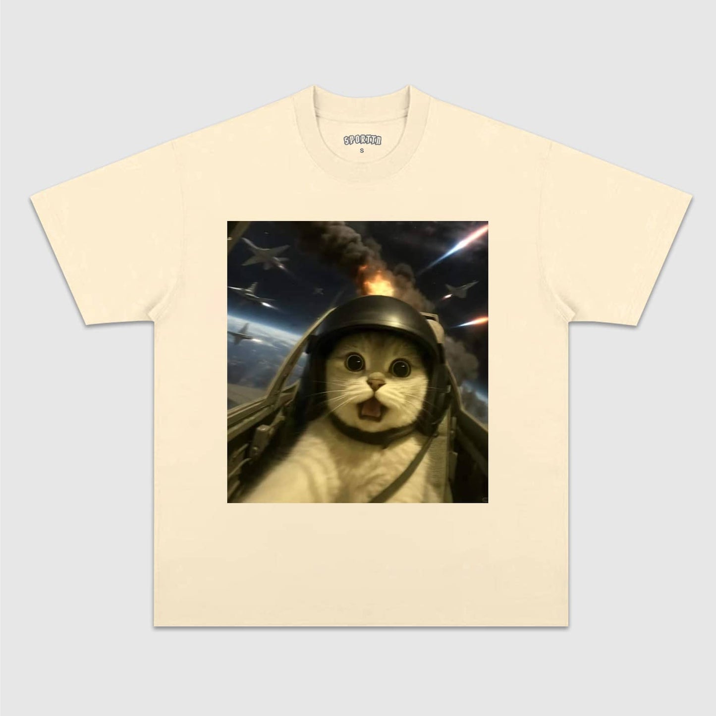 WACKY CAT TEE. 7.3