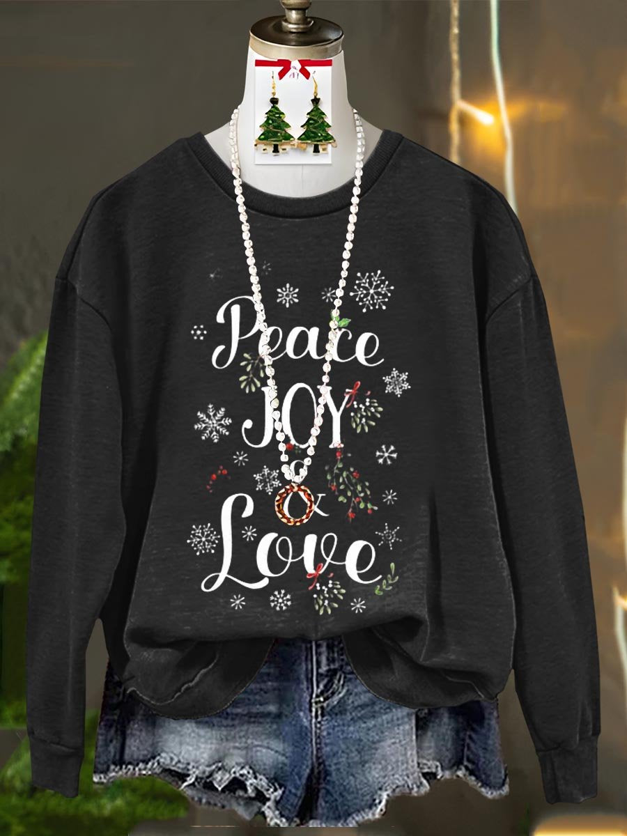 Peace Joy Love Merry Christmas Art Print Casual Sweatshirt