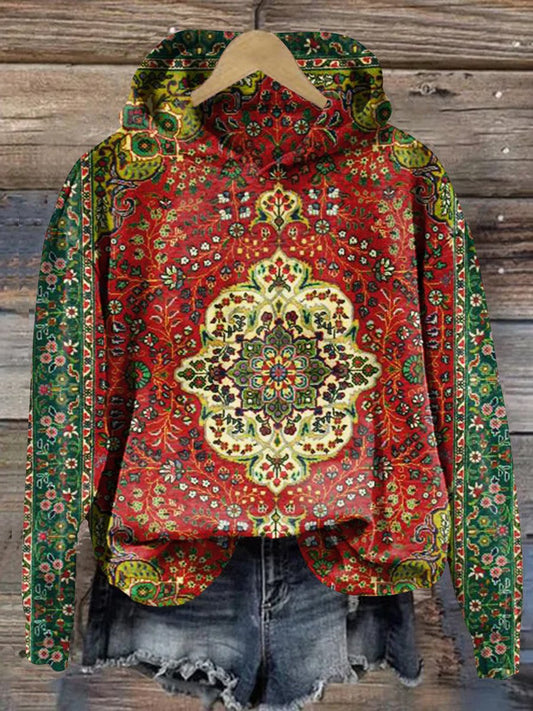 Women's Vintage Ethnic Pattern Art Print Casual Sweatshirt