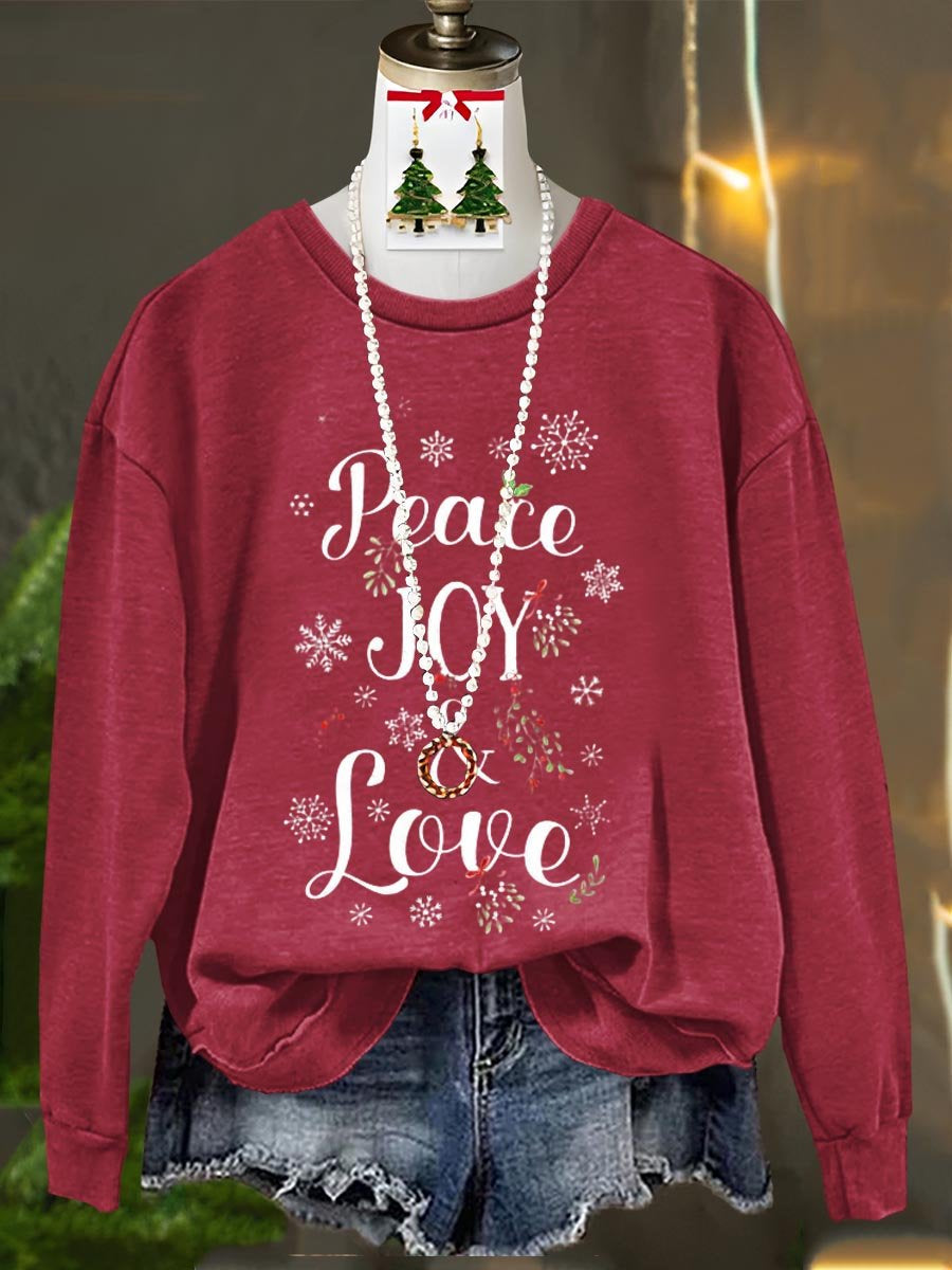 Peace Joy Love Merry Christmas Art Print Casual Sweatshirt