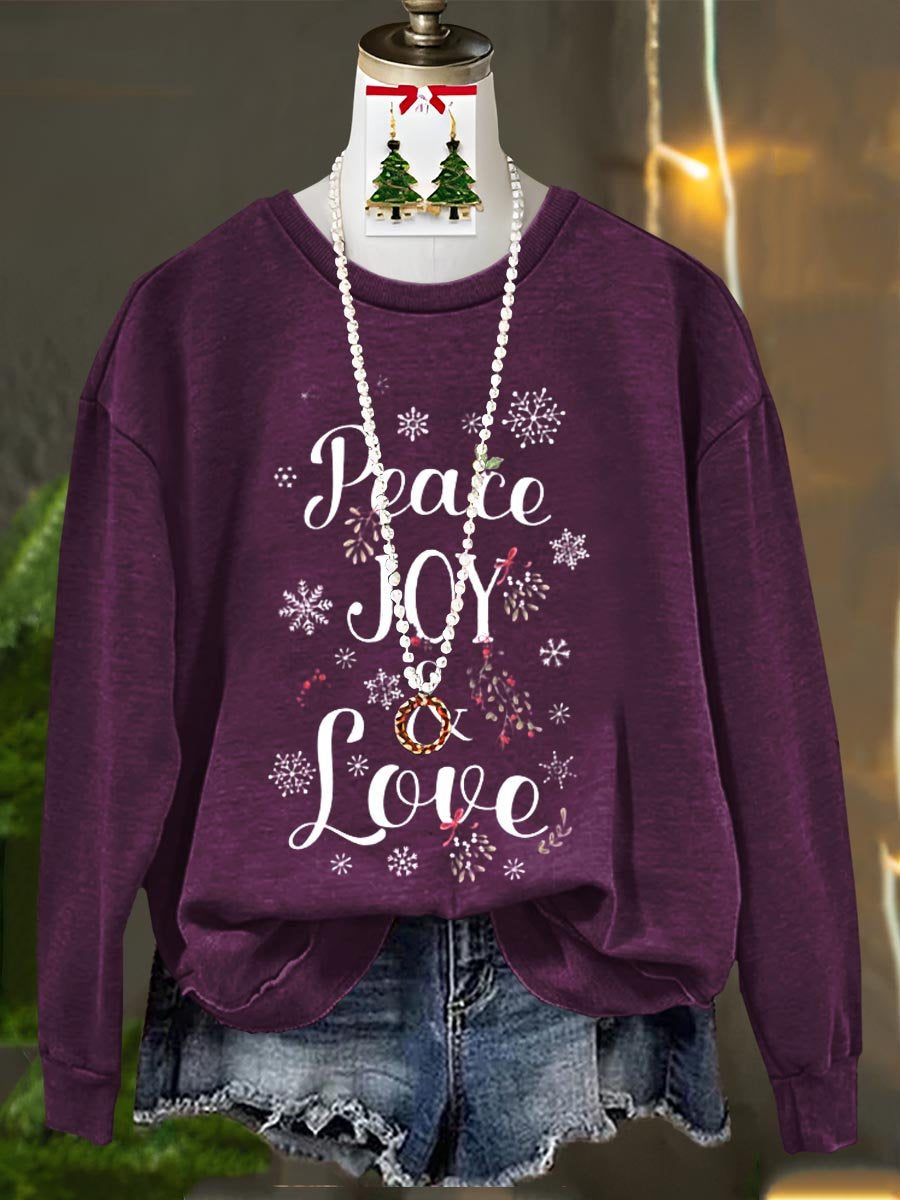 Peace Joy Love Merry Christmas Art Print Casual Sweatshirt