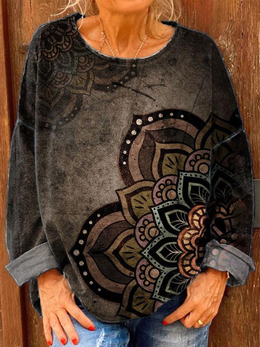 Women's Mandala Art Print Casual Sweatshirt