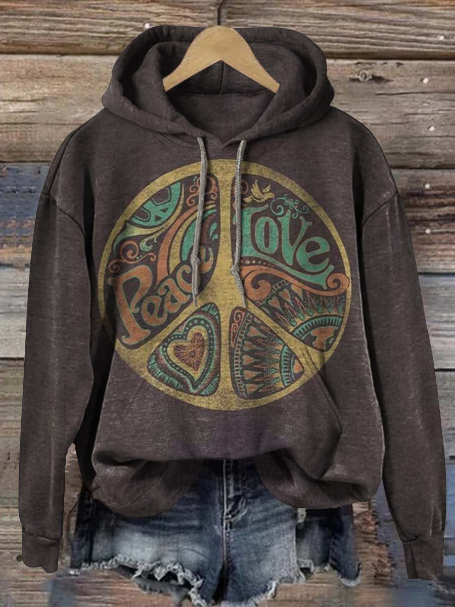 Women's Hippie Art Print Casual Sweatshirt