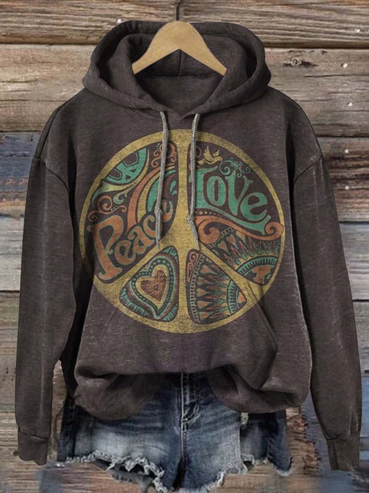 Women's Hippie Art Print Casual Sweatshirt