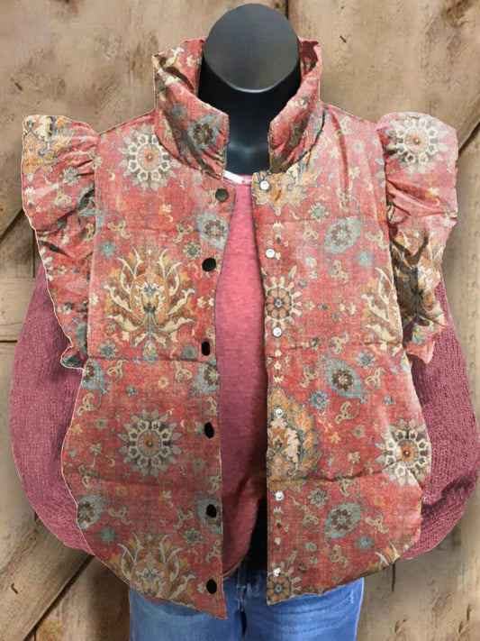 Women's Boho Ethnic Style Print Casual Quilted Cardigan