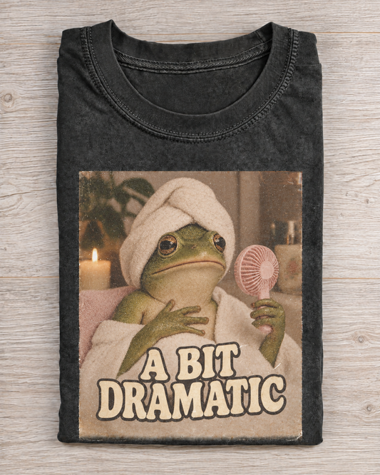 Black Washed Frog Spa A Bit Dramatic Graphic Tee