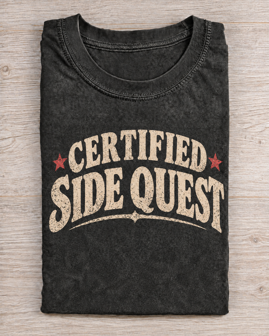 Black Washed Certified Side Quest Graphic Tee
