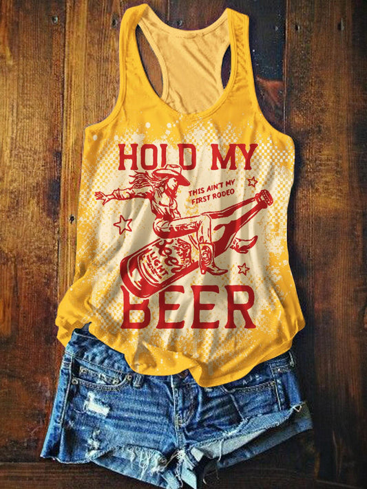 Retro Western Cowboy Printed Casual Tank Top