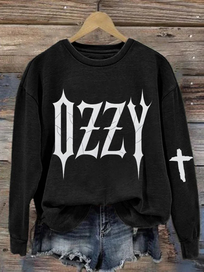 Rock Legend Memorial Print Casual Sweatshirt