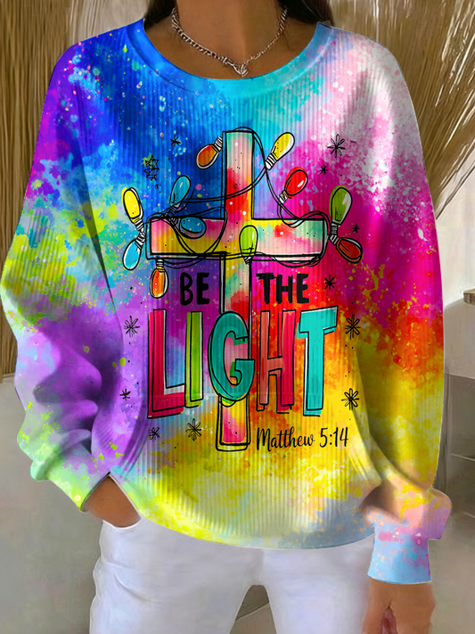 Women's Christmas Jesus Print Crew Neck Pocket Sweatshirt